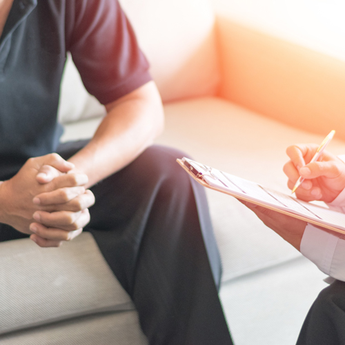 Doctor treating a patient