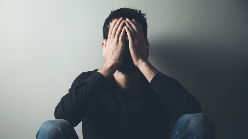 Man suffering from meth withdrawal symptoms